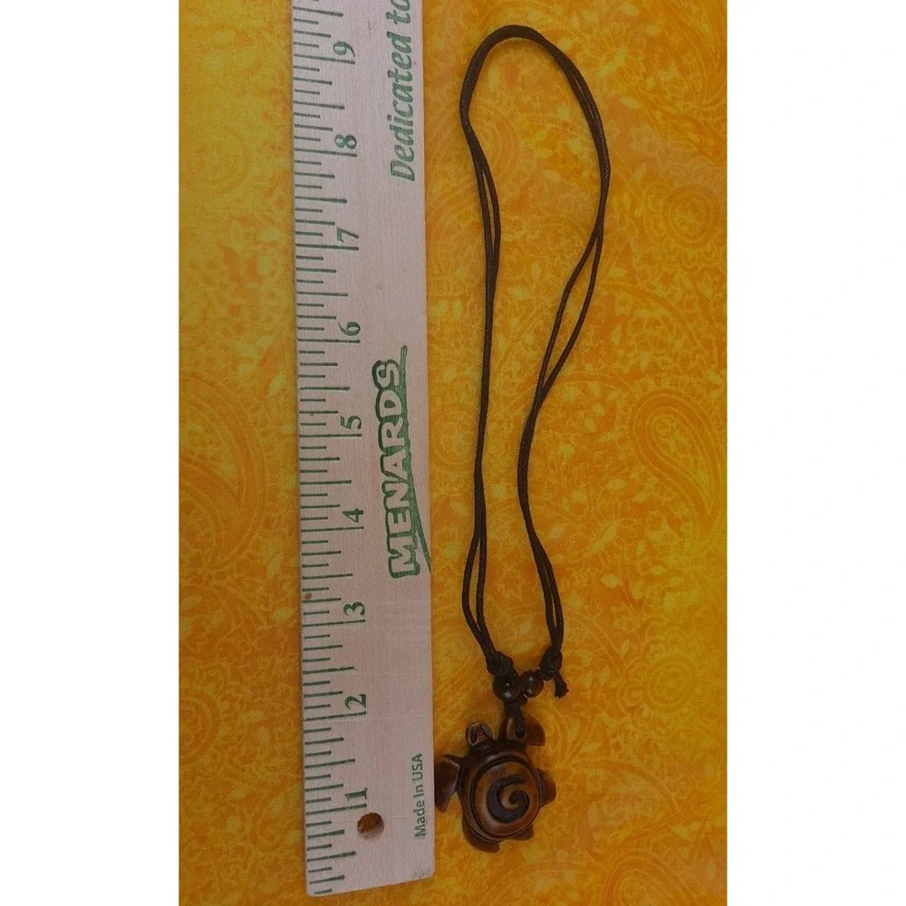 New Adjustable Cord Necklace Brown Turtle Design Pendant‎ Resin 7